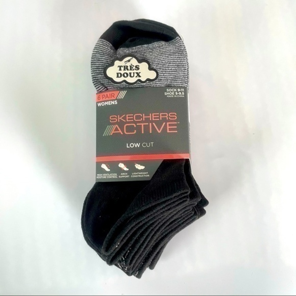 Skechers women’s low cut socks gray 6 pack 5-9.5